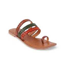 Catwalk Women Woven Design Open One Toe Flats-picture-37