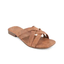 SAPATOS Textured Open Toe Flats image 4