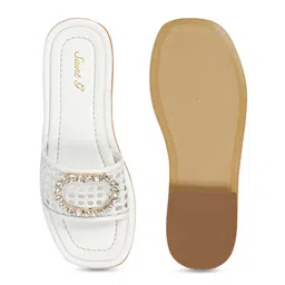 Saint G Embellished Leather Open Toe Flats image 2