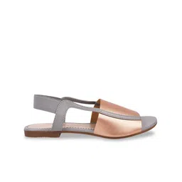 Try Me Colourblocked Backstrap Open Toe Flats image 2