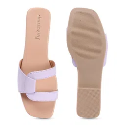 DressBerry Mauve Open Toe Flats image 3