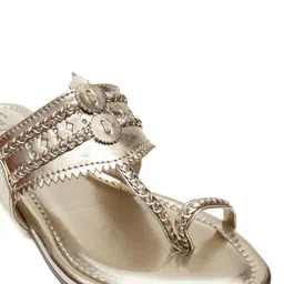 Dapper Feet-Fancy Nancy Braided One Toe Flats With Laser Cuts image 3