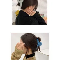 DN Creation Women Set of 6 Assorted Fleece Fur Claw Clip image 2