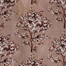 aadi traders Brown Polyester Floral and Solid 7ft Semisheer Eyelet Door Curtains (4Pcs) image 4