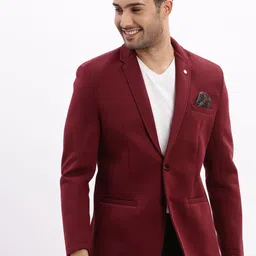 SHOWOFF Slim-Fit Notched Lapel Collar Single Breasted Cotton Casual Blazer-picture-24