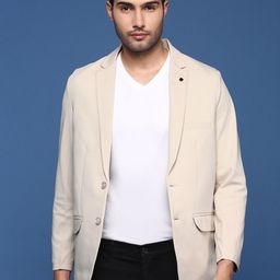SHOWOFF Notched Lapel Slim Fit Single Breasted Cotton Blazer-picture-10