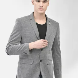 Crimsoune Club Self Design Single-Breasted Slim Fit Blazer-picture-17