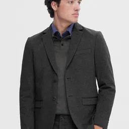 SELECTED Men Self Design Single Breasted Slim Fit Formal Blazer-picture-31