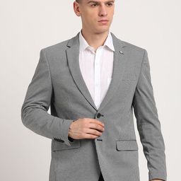Turtle Checked Knitted Single-Breasted Blazer-picture-29