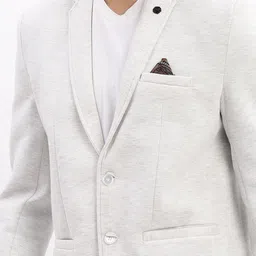 SHOWOFF Slim-Fit Single Breasted Notched Lapel Collar Cotton Casual Blazer image 5