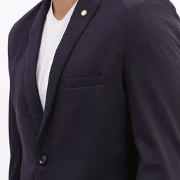 SHOWOFF Slim-Fit Notched Lapel Collar Single Breasted Cotton Casual Blazer image 4