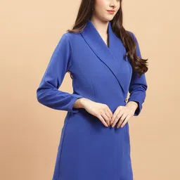 WESTCLO Shawl Collar Single Breasted Longline Blazer image 4