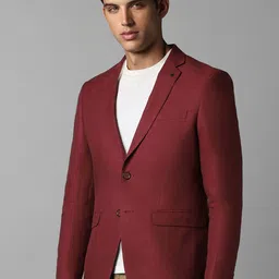 Louis Philippe Slim-Fit Single Breasted Linen Blazers image 5