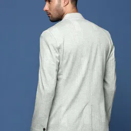 SHOWOFF Self Design Notched Lapel Slim Fit Single Breasted Cotton Blazer image 5