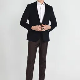 Arrow Slim Fit Corduroy Notched Lapel Collar Single Breasted Formal Blazer image 5