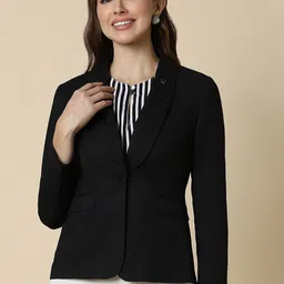 Allen Solly Woman Shawl Collar Single Breasted Blazers-image-64
