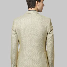 Park Avenue Men Light Yellow Single-Breasted Super Slim-Fit Formal Blazer image 5