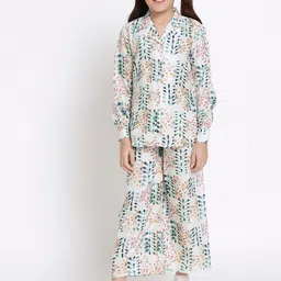 Readiprint Fashions Girls Floral Printed Pure Cotton Shirt With Trousers-image-28