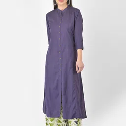 Pistaa Women Purple Kurta with Palazzos-picture-26