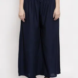 Miaz Lifestyle Women Navy Blue Palazzos-picture-18