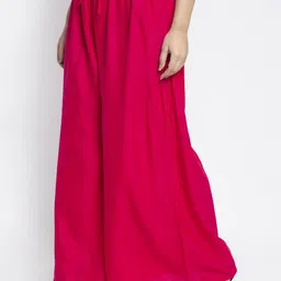 GRACIT Women Pink Flared Ethnic Palazzos image 3