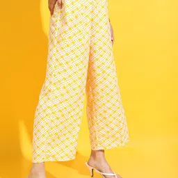 Vishudh Women Yellow Geometric Palazzos image 5