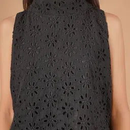 Unique Designers Girls Self Design High Neck Top with Palazzos image 3