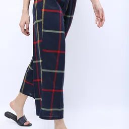 Vishudh Women Navy Blue & Red Ethnic Motifs Printed Palazzos image 4