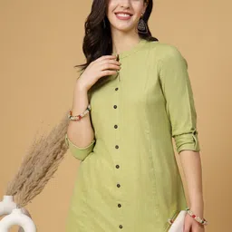 Pistaa Mandarin Collar Straight Kurta with Palazzos image 2