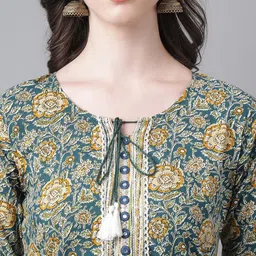 PURVIJA KURTIES Floral Printed Kurta With Palazzos image 5