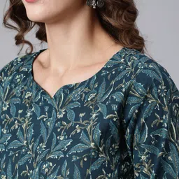 Nayo Women Ethnic Motifs Printed Pure Cotton Kurta with Palazzos image 5