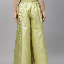 AURELIA Women Lime Green & Golden Printed Flared Palazzos image 4