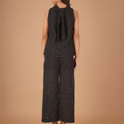 Unique Designers Girls Self Design High Neck Top with Palazzos image 5