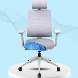 the sleep company Flex Breathable Mesh Ergonomic Chair In Grey Colour image 1