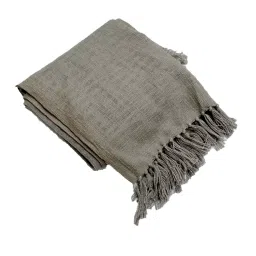 art india Brown Cotton Solid 60X48 Inches Reversible Throw image 2