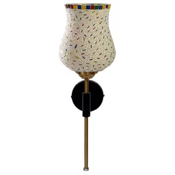 new era Antique Gold Wall Lamp with Mosaic Glass image 4