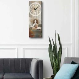 olive tree Multicolour Rectangle 24 Inches Wooden Wall Clock (Buddha)-picture-28