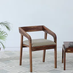 woodsworth from pepperfry Carden Sheesham Wood Arm Chair In Scratch Resistant Rustic Teak Finish image 1