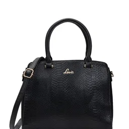 Lavie Black Animal Textured PU Regular Structured Handheld Bag image 2