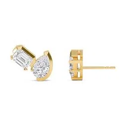 shine eternal Women Yellow Gold Lab Grown Diamond The Toi Et Moi Unity Stud Earrings-picture-28