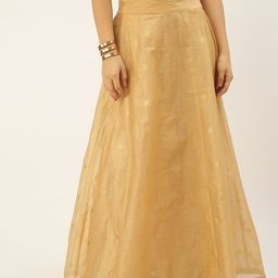 De Moza Women Golden Printed Skirts-picture-16