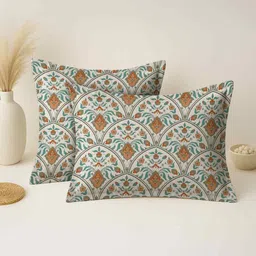 mayfair homes london Brown Cotton 27x18 Inches Pillow Covers (Set of 2) image 2