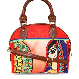 Sabhyata Red Ethnic Motifs Printed Structured Handbag-picture-56