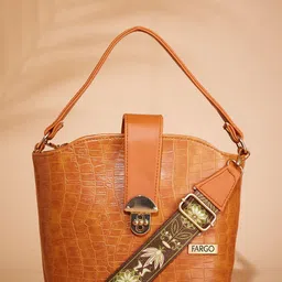 FARGO Textured Zip Detail PU Structured Shoulder Bag-picture-41