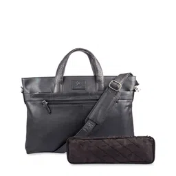 Kara Black Solid Leather  Handheld Bag-picture-22