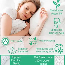 LINENWALAS Happy Sleeping Rose Gold 300 TC King Bedsheet with 2 Pillow Covers image 4