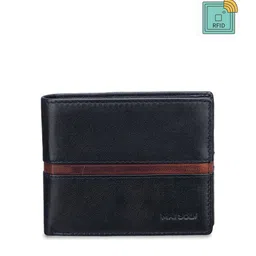 MAI SOLI Men Black & Brown Genuine Leather RFID Protected Spark Two Fold Wallet image 1