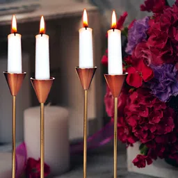 House of Sajja Gold-Toned Vertical Shaped Candle Holder-image-40