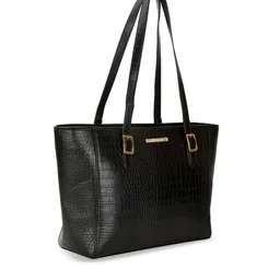 Marie Claire Black Textured Structured Shoulder Bag image 3