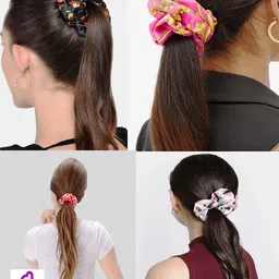 DIAN Women Fluorescent Green & Mustard Set of 30 Ponytail Holders image 3